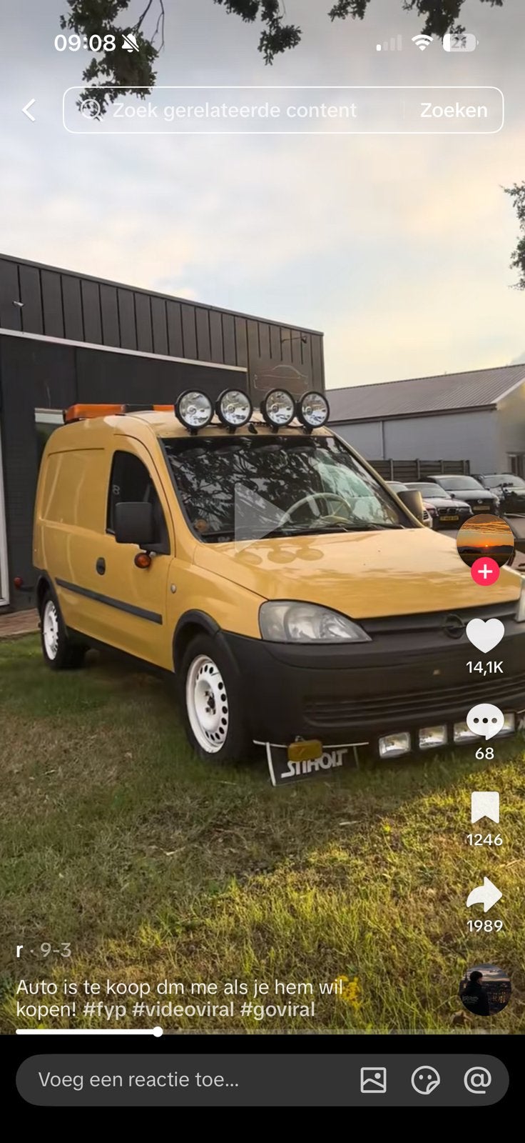 Opel combo mini trucker zwaaibalk verstralers enz, Voorwielaandrijving, Stof, 4 cilinders, Geel