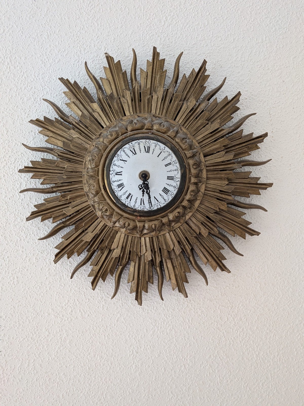 Antieke Zonnewijzer Klok - Vintage Wanddecoratie, Antiek en Kunst, Ophalen