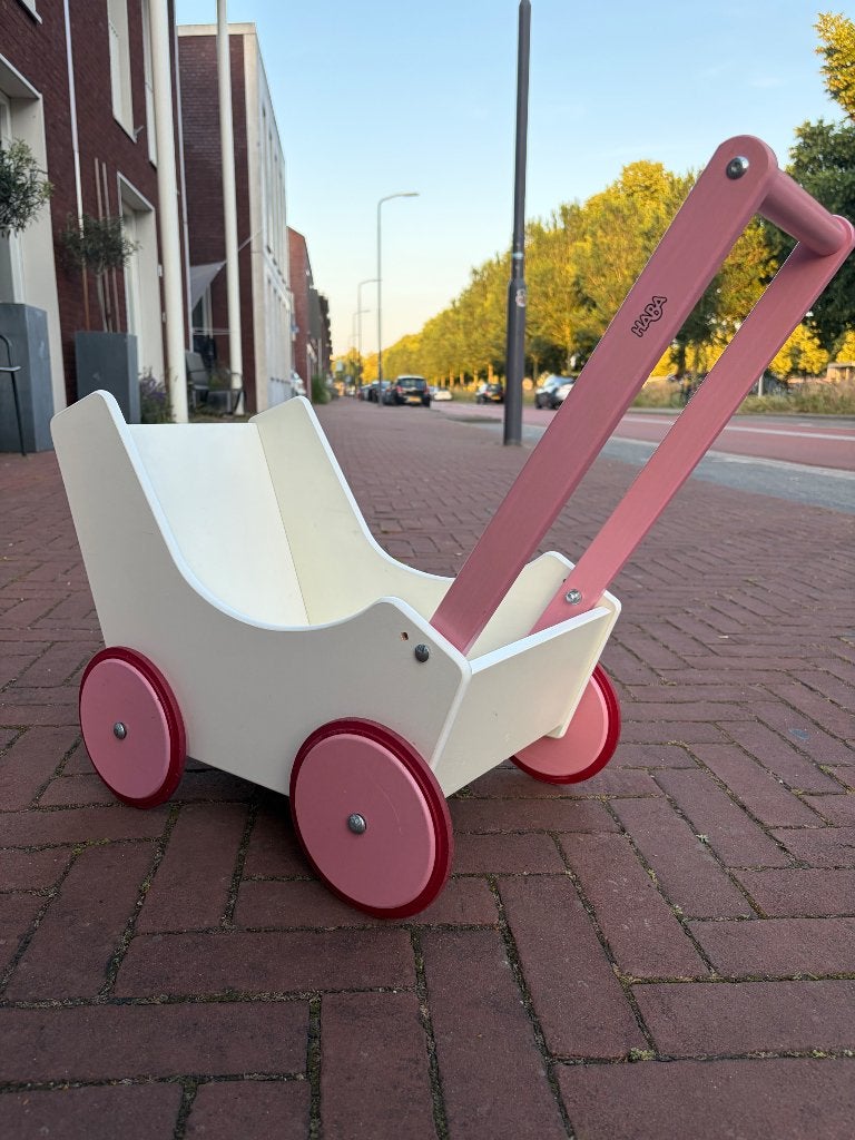 Houten poppenwagen, Kinderen en Baby's, Speelgoed | Poppen, Ophalen, Gebruikt, Overige typen