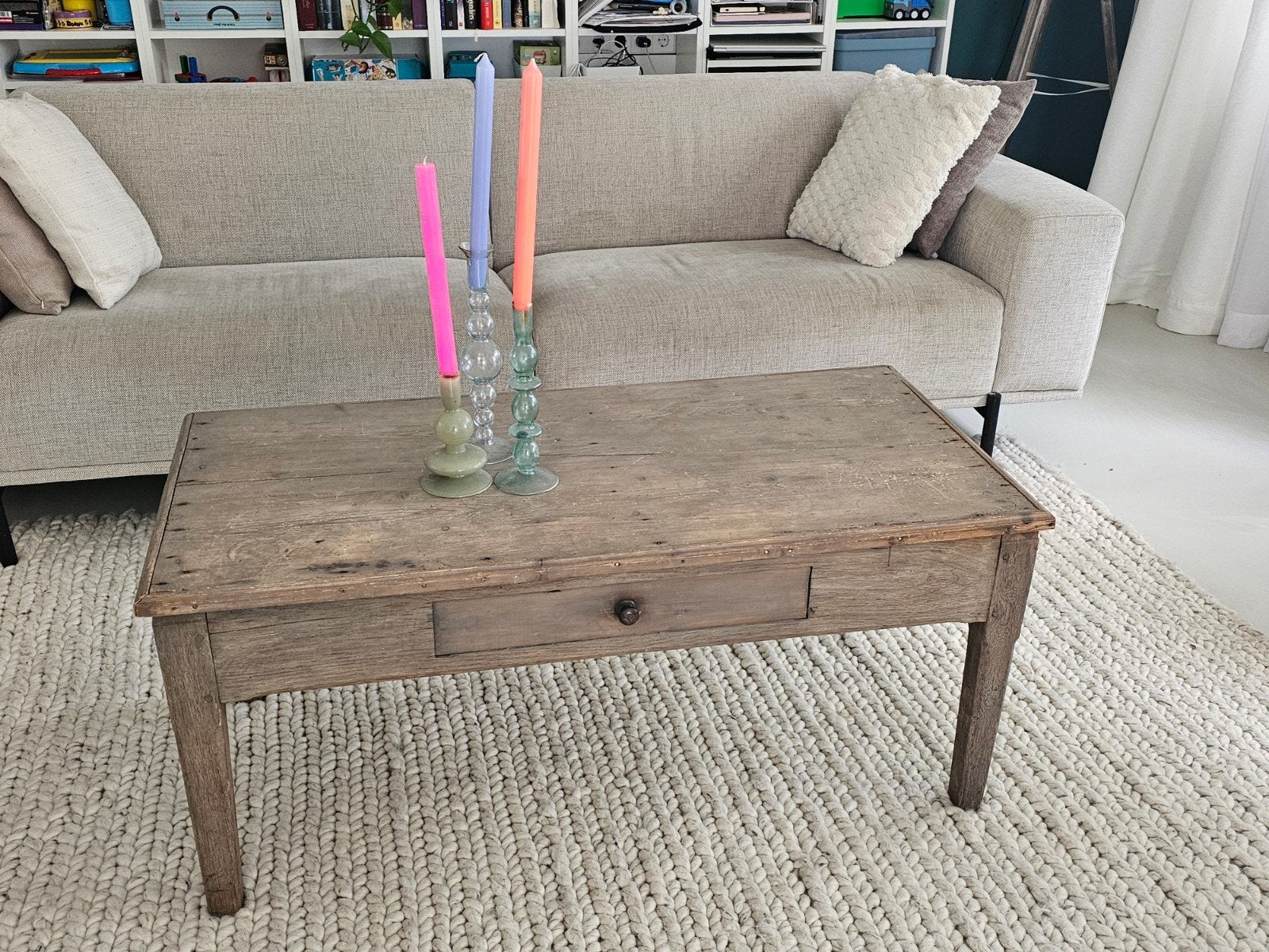 Hoffz/Aura Peeperkorn stijl salontafel 110x53x49 cm, Gebruikt, 100 tot 150 cm, Hoffz/Aura Peeperkorn, Overige houtsoorten