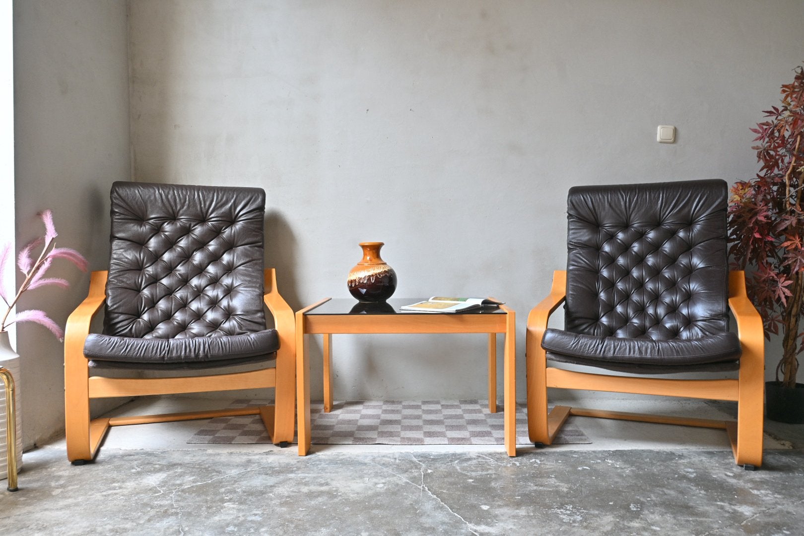 Set vintage fauteuils/bijzettafel POEM Noboru Nakamura/Ikea, Ophalen, Zo goed als nieuw, Noboru Nakamura, Noboru Nakamura