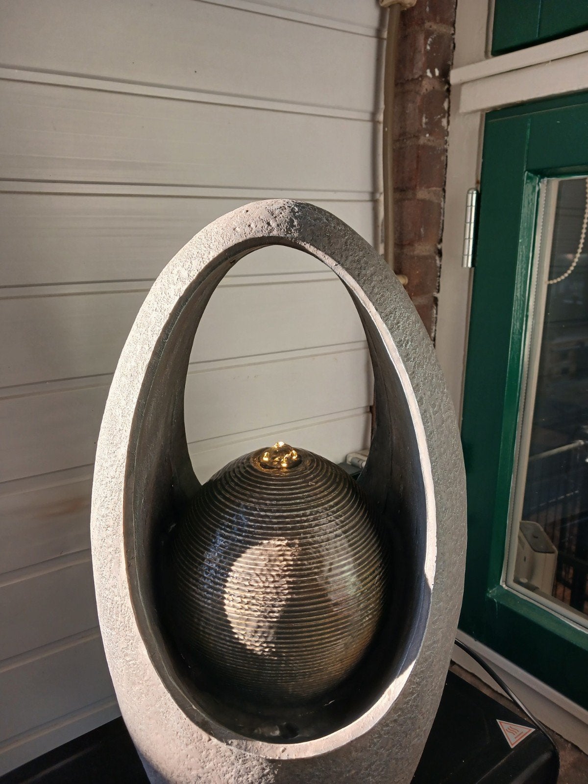 Waterornament met verlichting voor binnen/buiten 50 cm, Ophalen, Zo goed als nieuw, Graniet, Waterornament