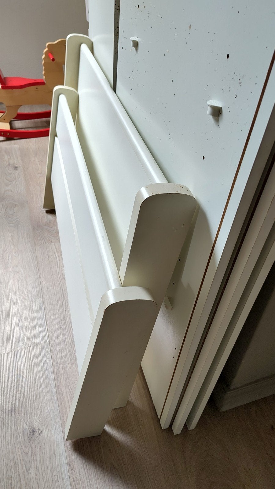 Wit eenpersoons bed met Auping spiraalbodem 90x200, Gebruikt, 90 cm, Eenpersoons, Wit
