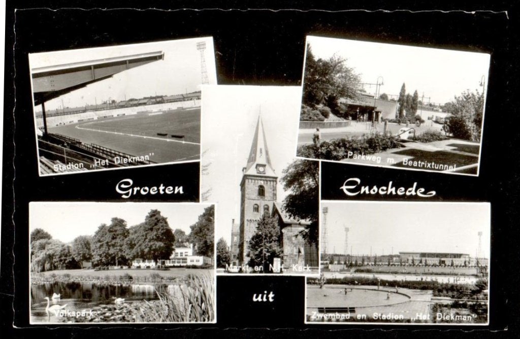 Oude Ansicht - Groeten uit Enschede - 1964 - Ov., Ophalen of Verzenden, 1960 tot 1980, Gelopen, Overijssel