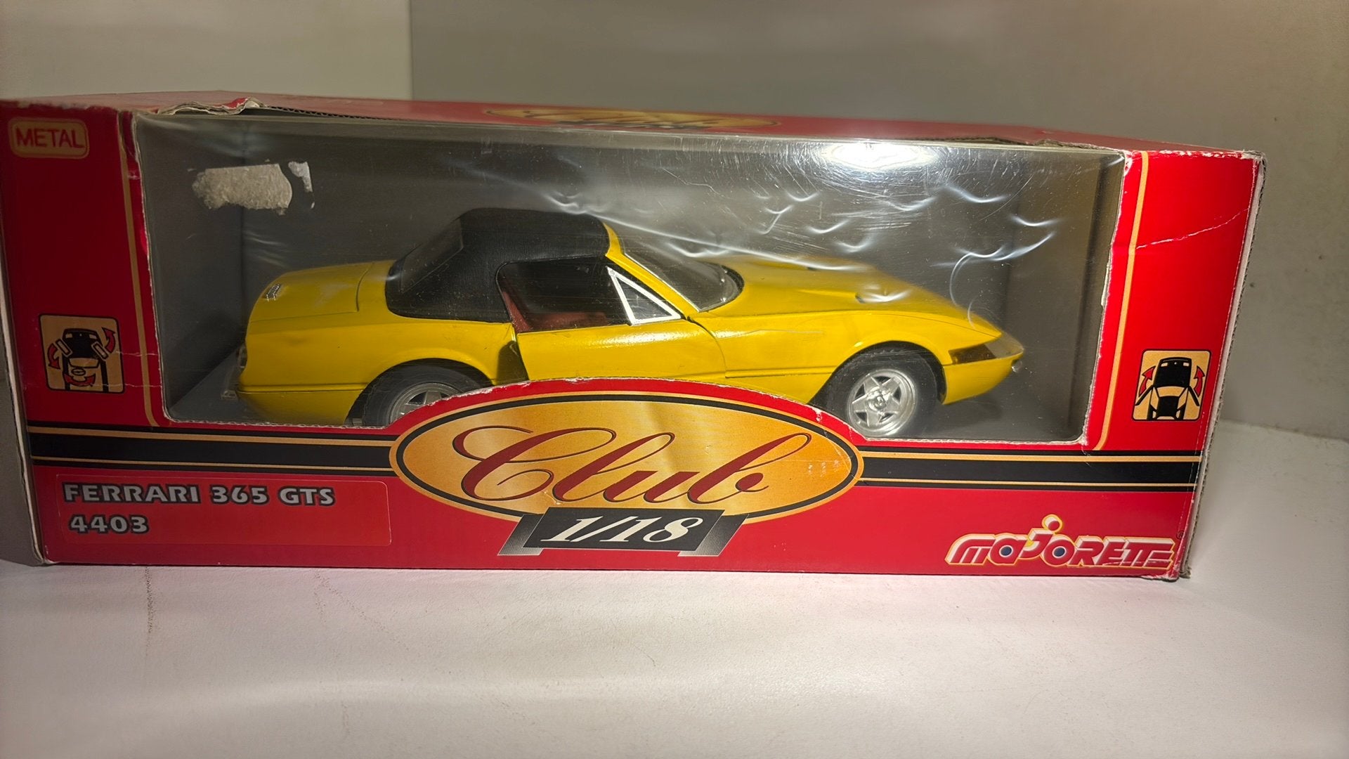 Ferrari 365 gts majorette 1.18, Overige merken, Ophalen of Verzenden, A, A