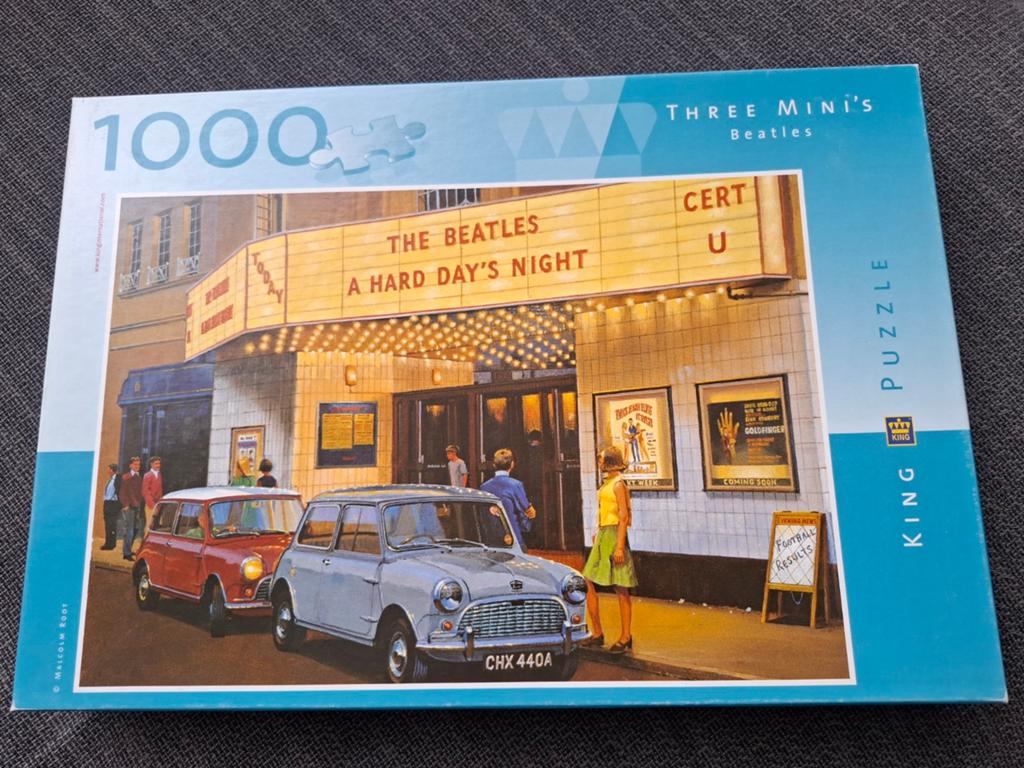 King Puzzle The Beatles - Three Mini's - 1000 stukjes, Ophalen, 500 t/m 1500 stukjes, Gebruikt, Legpuzzel