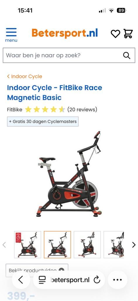FitBike race magnetic basic, Ophalen, Zo goed als nieuw, Spinningfiets