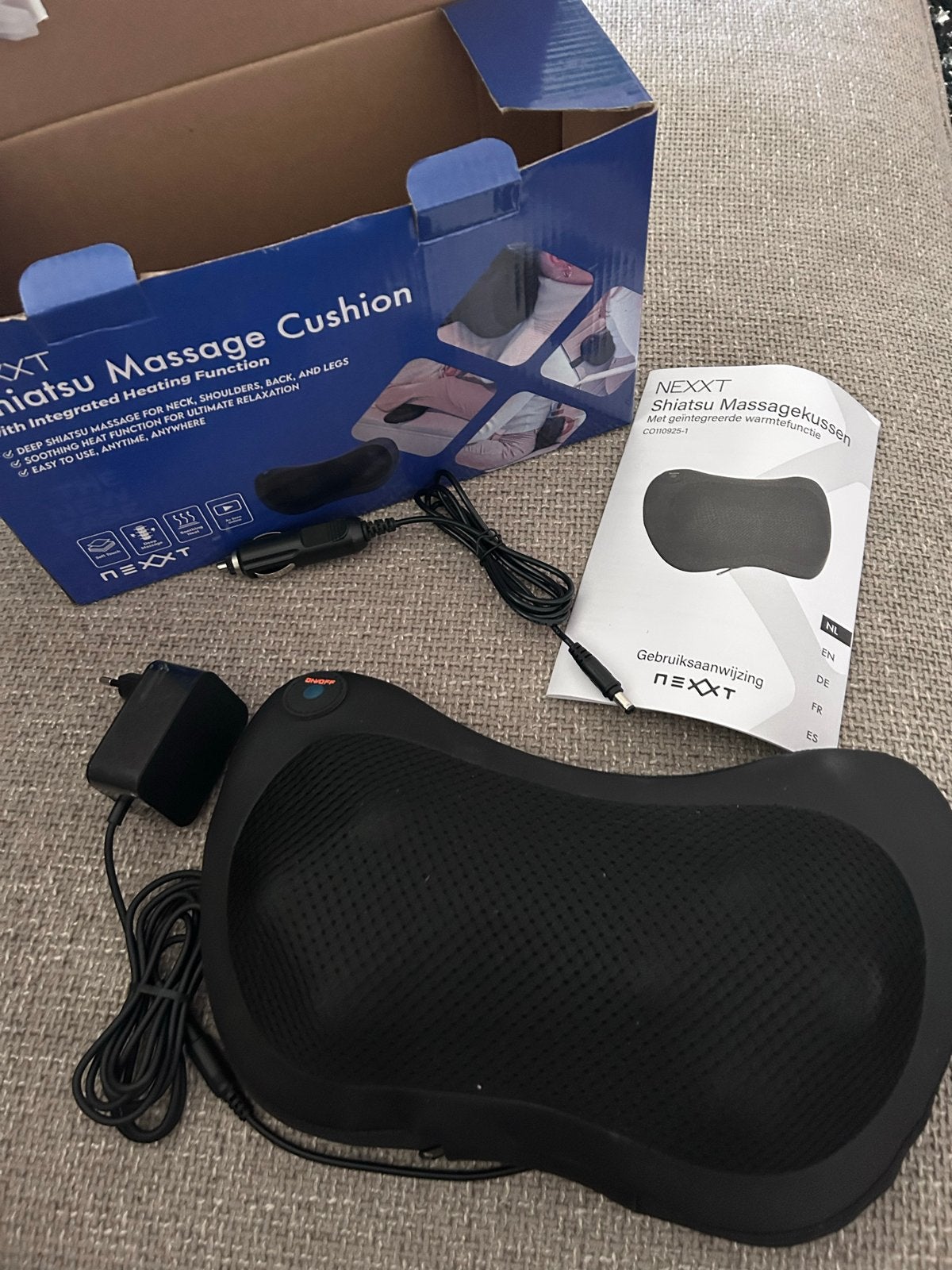 NEXXT Shiatsu Massage kussen met warmtefunctie, Ophalen of Verzenden, Zo goed als nieuw, Massagestoel of Kussen
