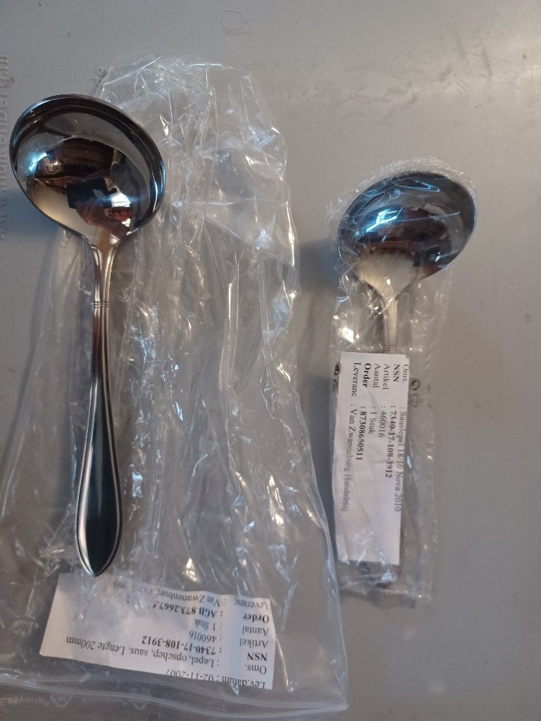 sauslepel lepel opscheplepel saus doos vol partij, Ophalen, Nieuw, Rvs of Chroom, Vaatwasserbestendig