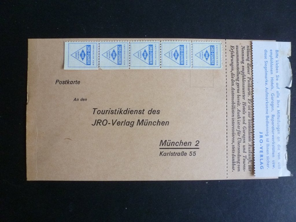 Cinderella zegels /sluitzegels. (JRO- toeristikdienst Duits), Ophalen of Verzenden, Overige thema's