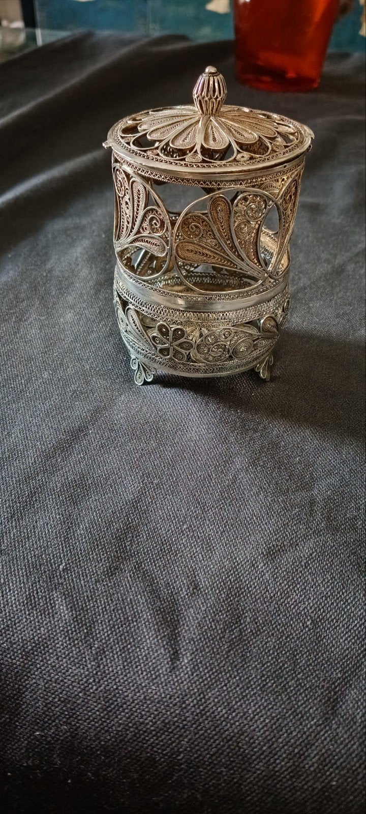 Antieke Filigraan Zilveren (900) - Handgemaakt, Antiek en Kunst, Ophalen of Verzenden, Zilver