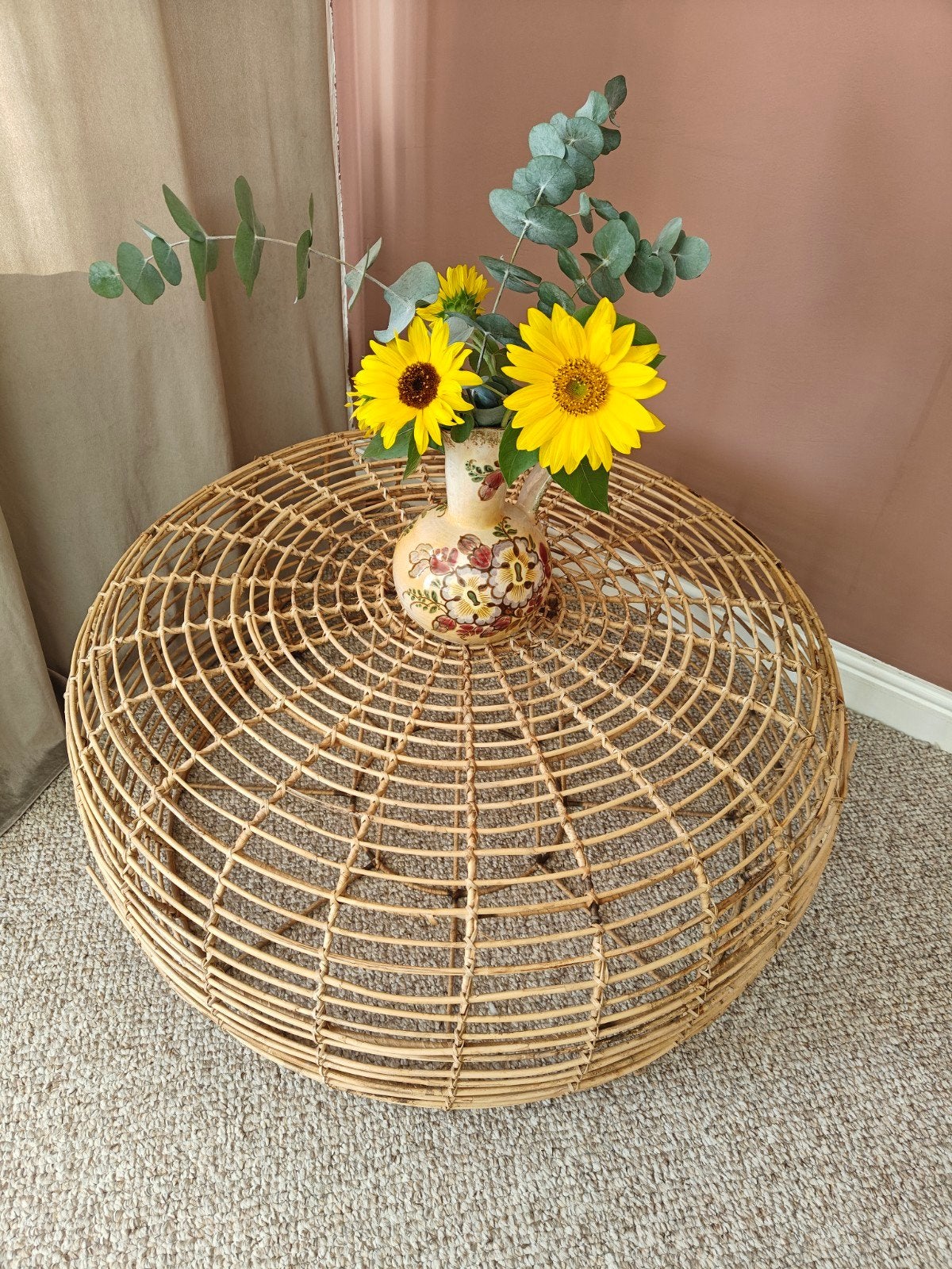 Rotan salontafel, Huis en Inrichting, Ophalen, Rond, Minder dan 50 cm, 50 tot 100 cm