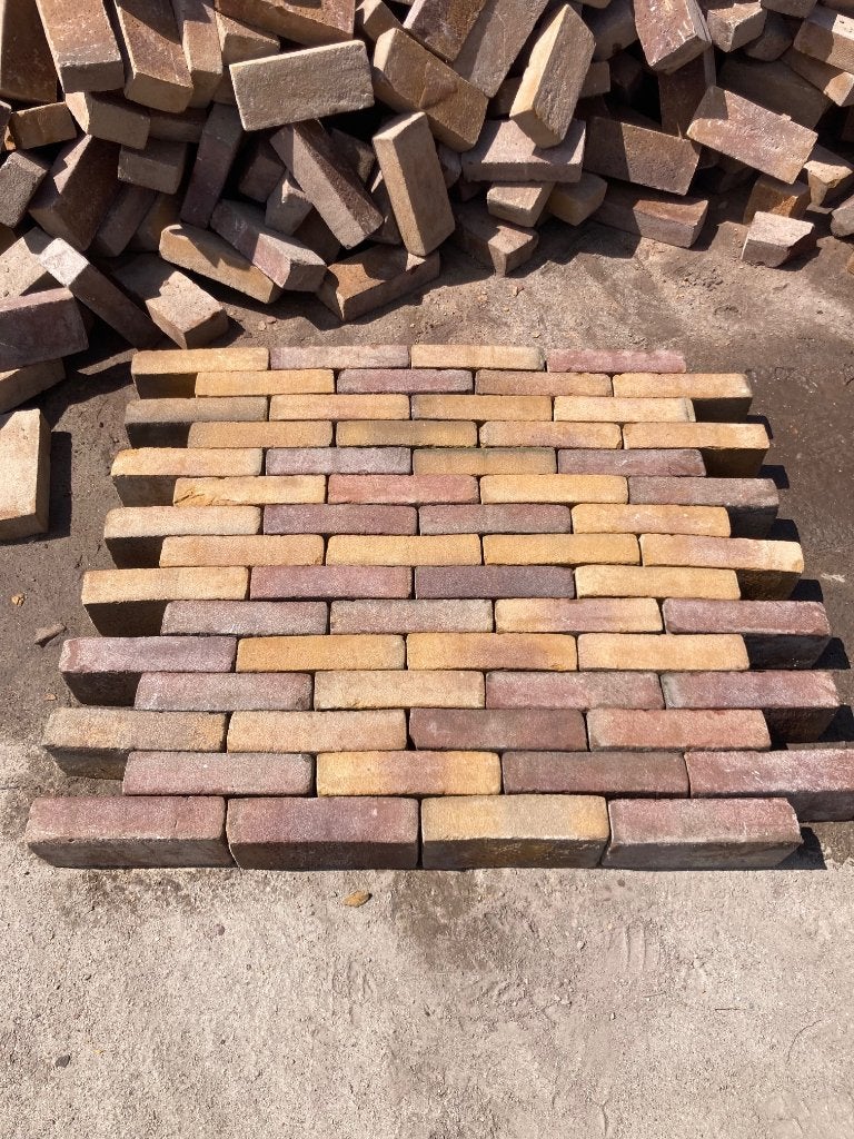 WAALTJES GEBAKKEN 5-DUIMERS BONTE MIX GETROMMELD, Info@destenenman.nl, Keramiek, Klinkers, Nieuw
