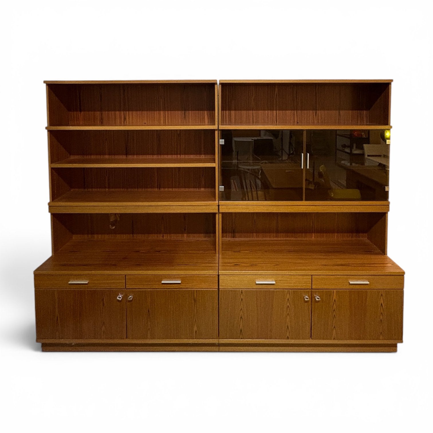 2 vintage wand-/boekenkasten Ulferts – palissander fineer, Gebruikt, Met deur(en), ?, 150 tot 200 cm
