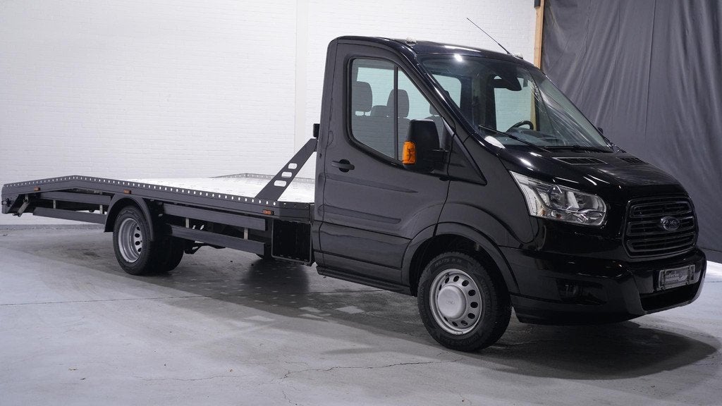 Ford Transit 2.0 TDCI 170 pk Autotransporter Airco, Luchtver, Auto's, Gebruikt, 4 cilinders, 2800 kg, Zwart