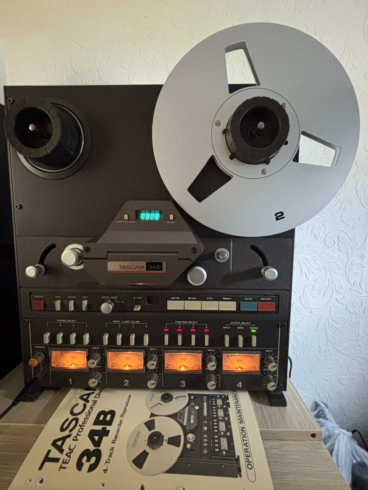 Tascam 34B studio 4 sporen recorder 38cm/s, Ophalen, Bandrecorder