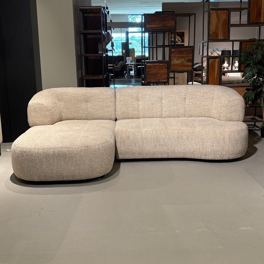 Hoekbank beige organisch 260x166cm, Ophalen, Zo goed als nieuw, Stof, Japandi stijl