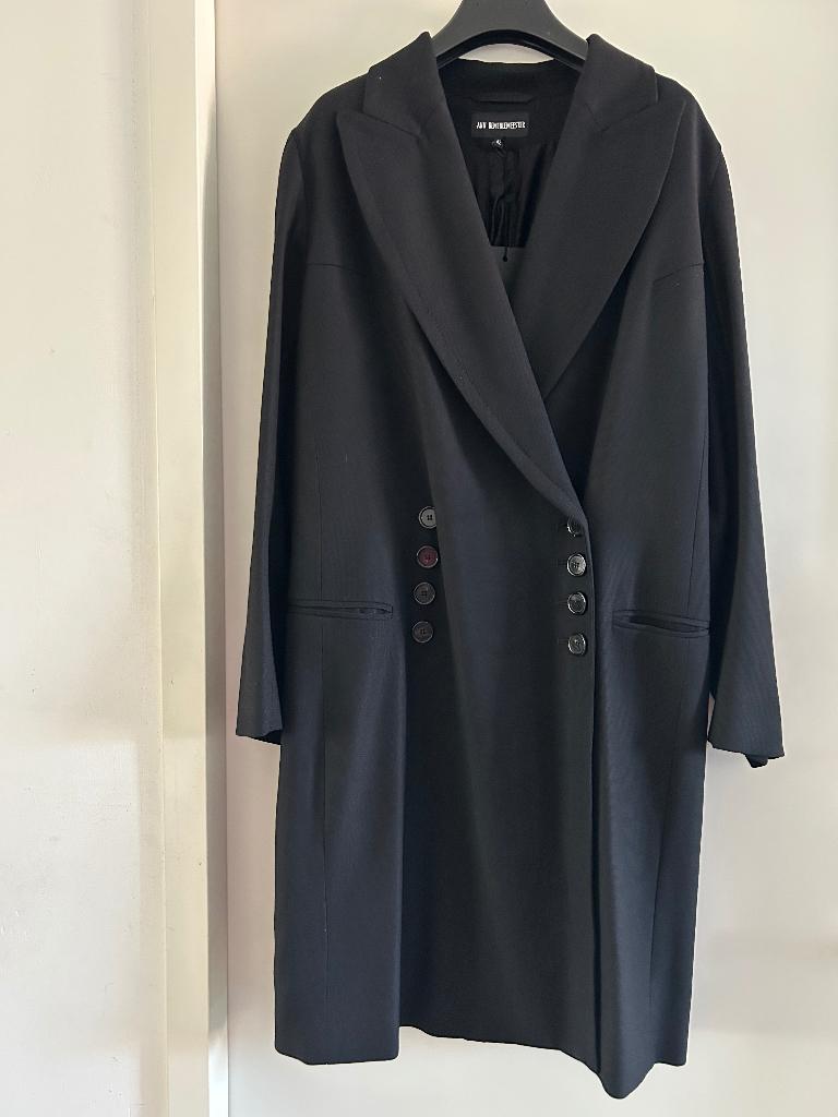 Ann Demeulemeester jas, Verzenden, Zwart, Maat 42/44 (L), Nieuw