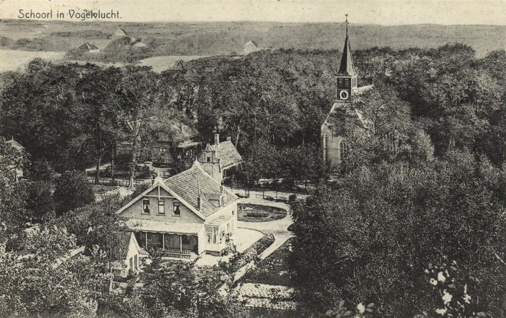Schoorl in Vogelvlucht. - gelopen, Ophalen of Verzenden, 1920 tot 1940, Gelopen, Noord-Holland