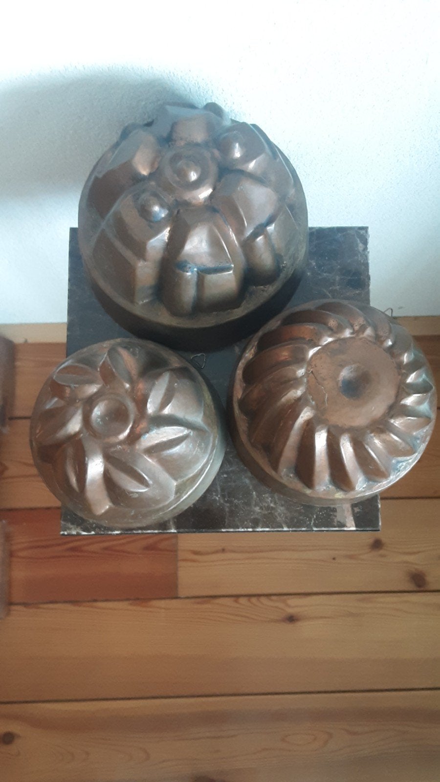 antieke koperen puddingvormen, Ophalen of Verzenden