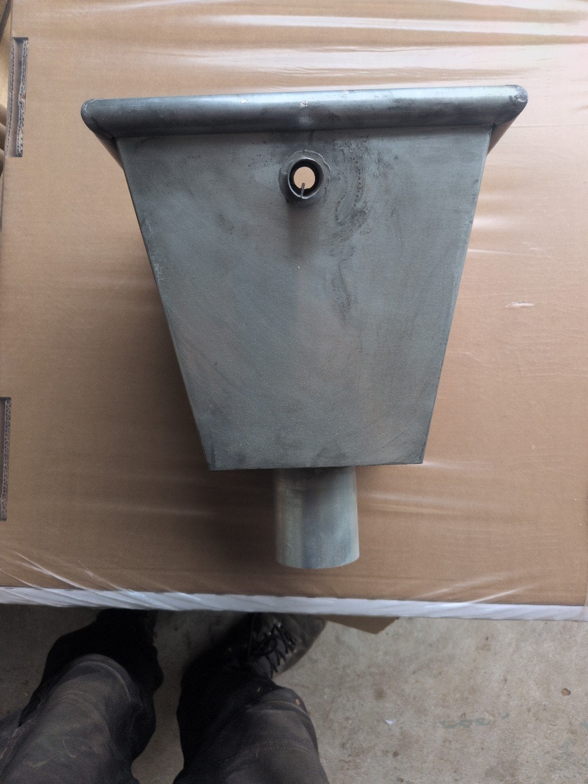Zinken vergaarbak 80 mm aansluiting nieuw, Afvoer, Nieuw, Ophalen of Verzenden, Zink