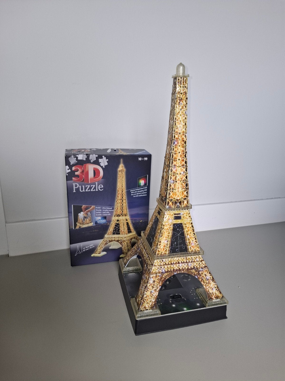 Eiffeltoren 3D Puzzel met LED Verlichting, Ophalen of Verzenden, Meer dan 50 stukjes, Zo goed als nieuw, 6 jaar of ouder