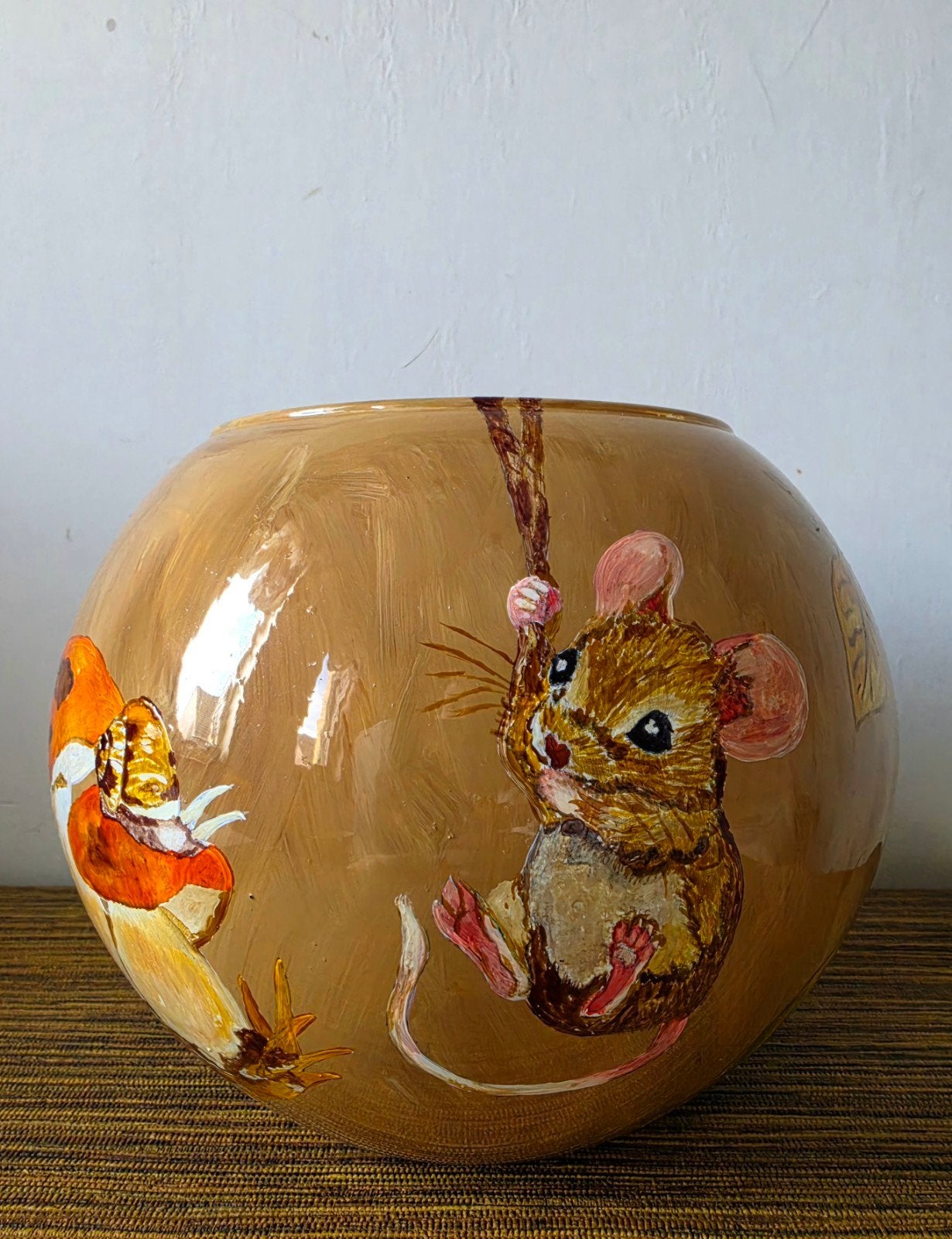 Handbeschilderde Herfst vaas ("MAPLE") van Rixsa Art (NIEUW), Ophalen of Verzenden, Nieuw, Overige materialen