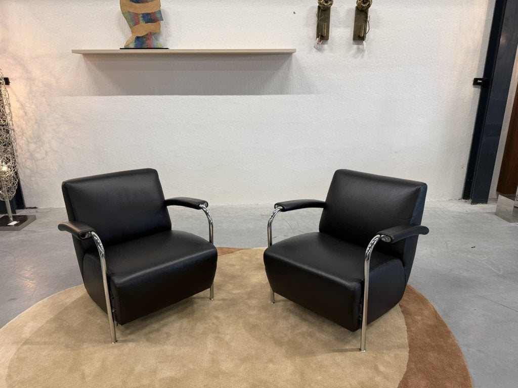 (1) Nieuw Leolux Scylla Fauteuil zwart leer Design stoel, Huis en Inrichting, Leolux, Info@leolux.nl, Nieuw, Ophalen of Verzenden