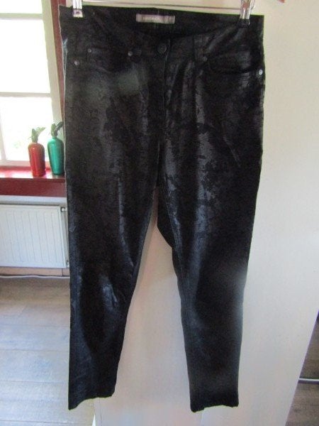 F806 Sandwich 36 jeans zwart gobelin wax skinny high waist, Kleding | Dames, Verzenden, Zwart, Zo goed als nieuw, Maat 36 (S)