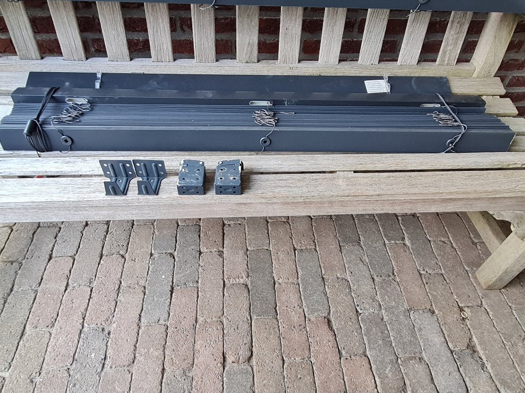 Houten jalozie, Huis en Inrichting, Stoffering | Gordijnen en Lamellen, Ophalen, Jaloezie, Gebruikt, Overige merken