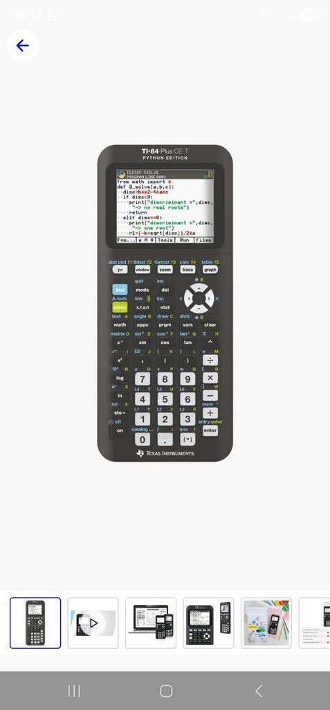 Rekenmachine TI-84 Pius CE T PYTHON EDITION, Ophalen of Verzenden