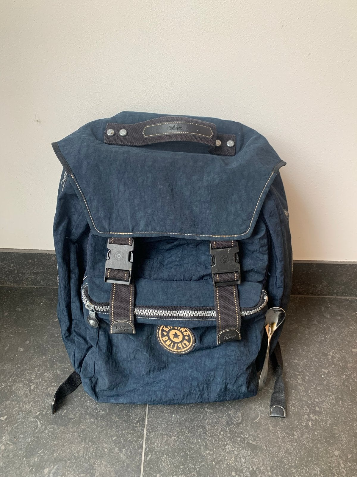 Grote Kipling Blauwe Rugzak - Praktisch en Duurzaam, 40 cm of meer, Gebruikt, Kipling, Ophalen