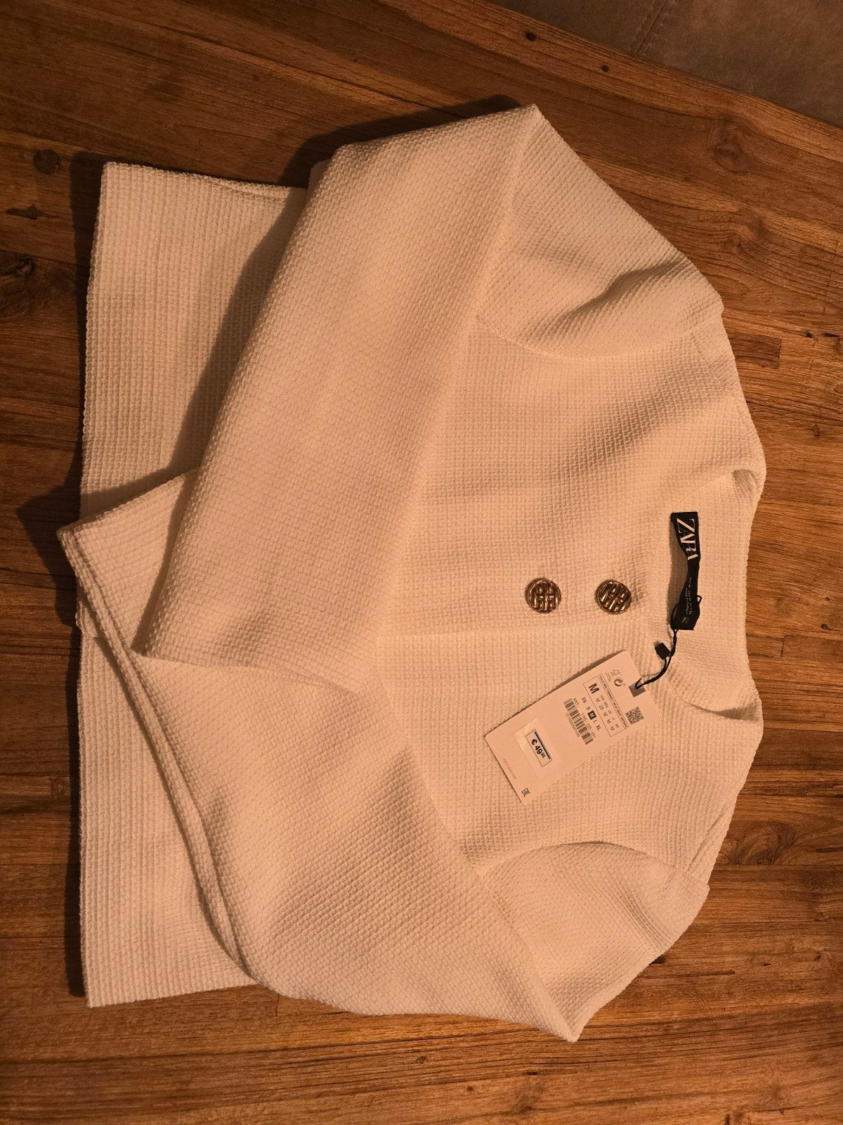 Zara Witte Blazer met Gouden Knopen - Maat M, Zara, Ophalen of Verzenden, Nieuw