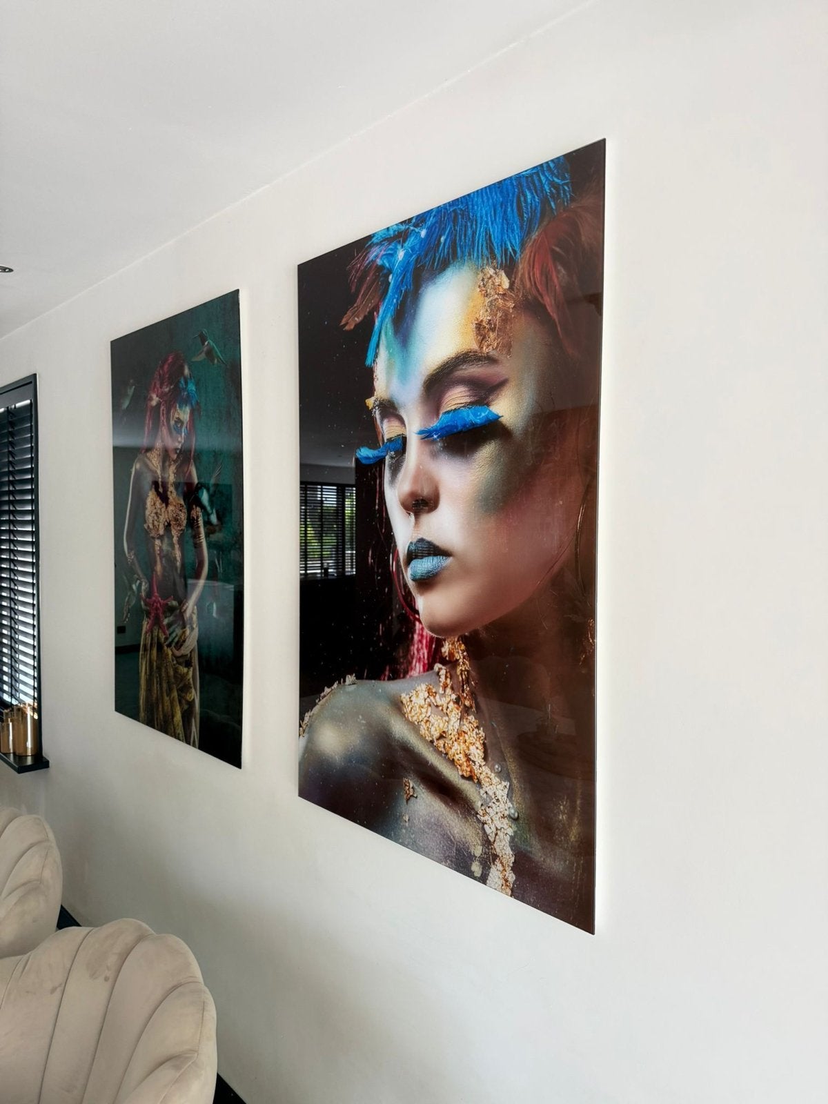 2x Glasschilderij 120x80 cm -, Ophalen