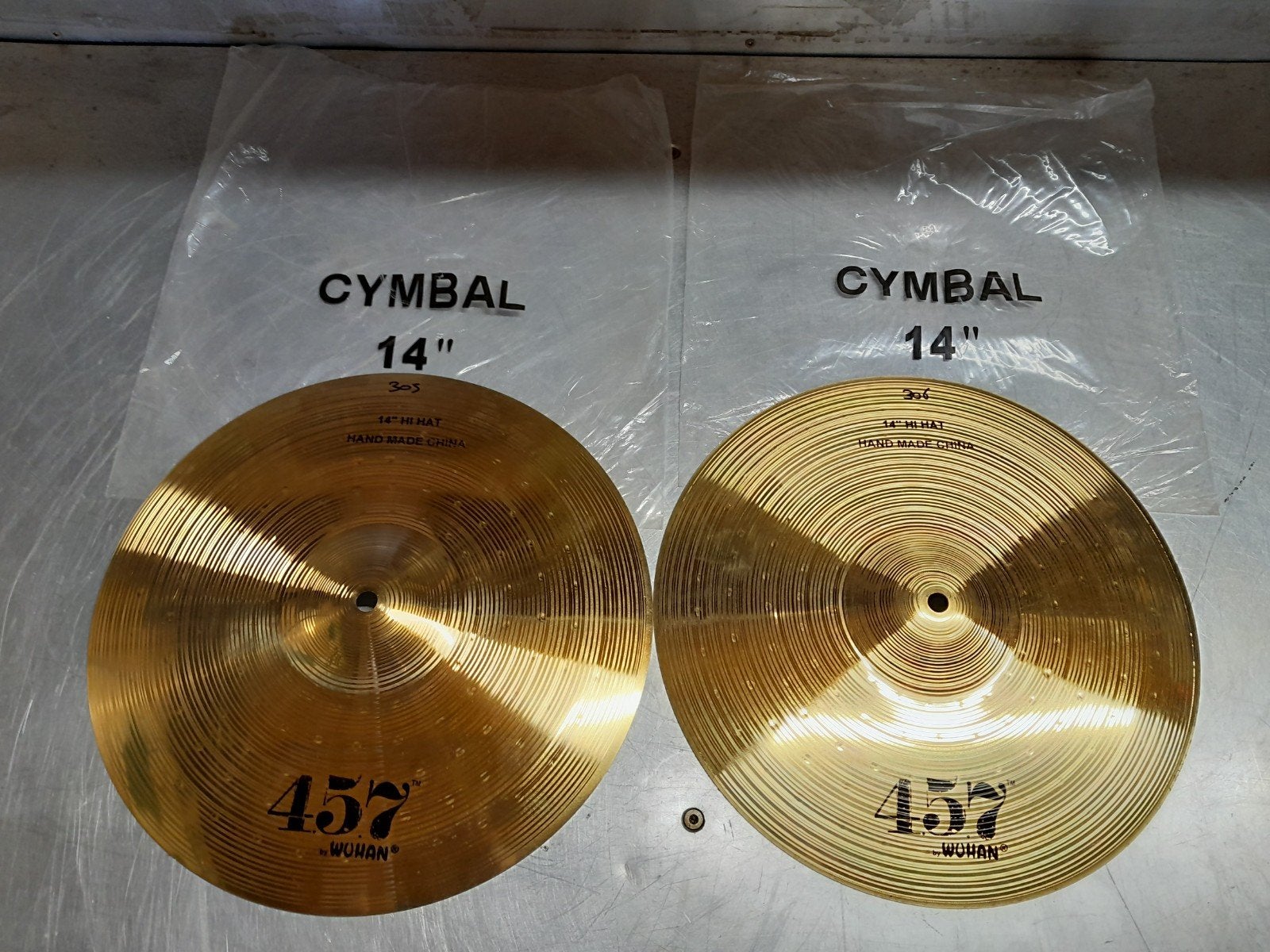 Wuhan 457 14" hihat hi-hat bekkens cymbal bekken, Ophalen of Verzenden, Zo goed als nieuw