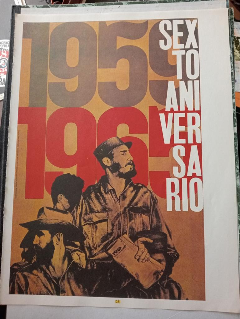 Affiche Cuba 1960 Fidel Castro Communisme, Verzamelen, Ophalen of Verzenden, Zo goed als nieuw, A1 t/m A3, Film en Tv