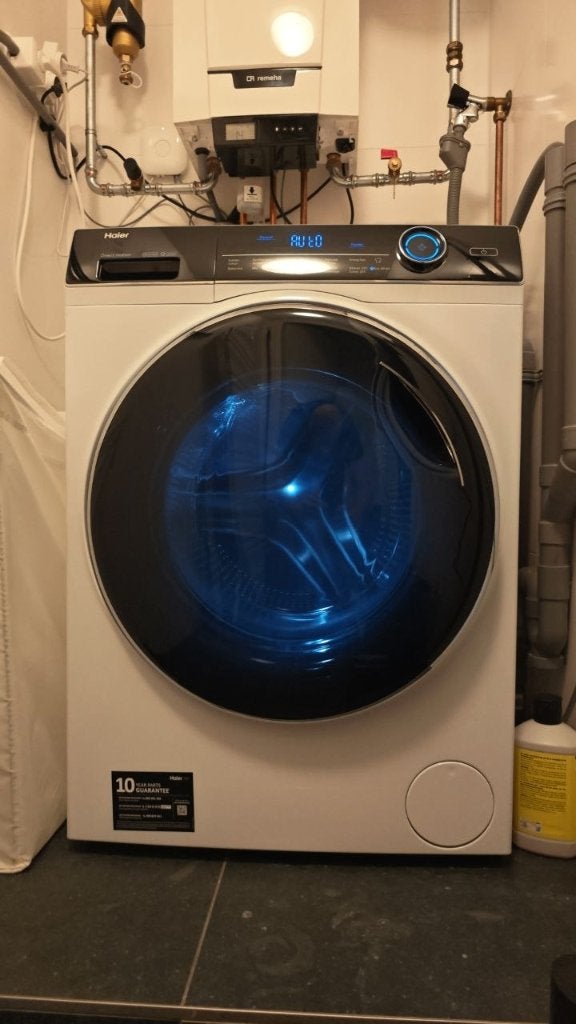 Haier HWD80-B14979 was-droogcombinatie 8/5 kg, 8 tot 10 kg, Ophalen, Gebruikt, 85 tot 90 cm