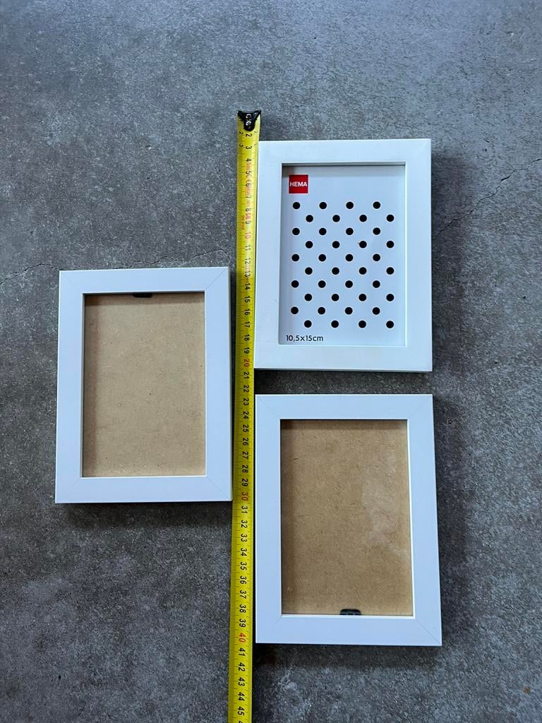3 fotolijstjes met witte rand, Ophalen of Verzenden, Gebruikt