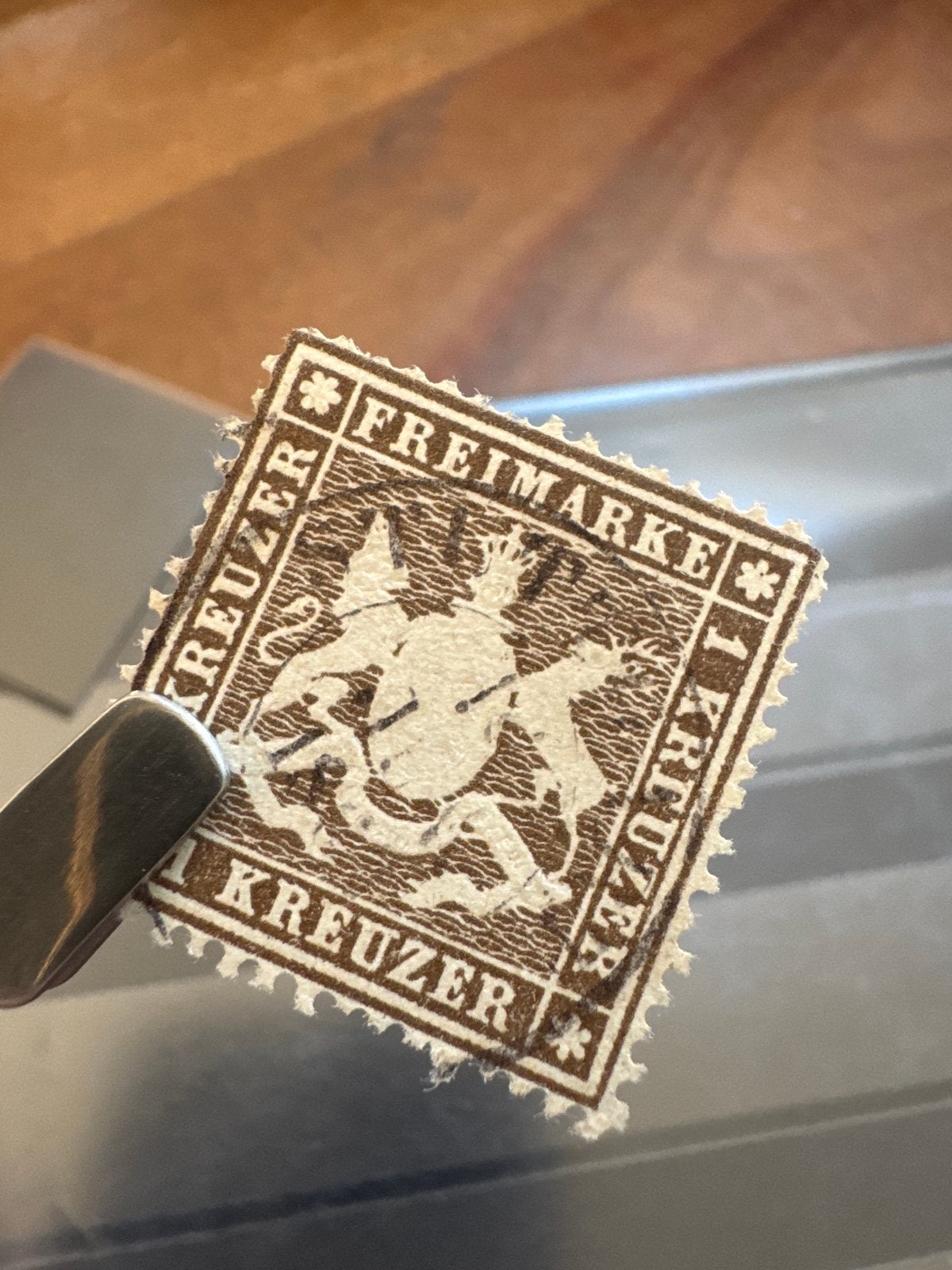 Württemberg 1 Kreutzer Freimarke 1851, Type 16y, Thoma BPP, Ophalen of Verzenden, Overige landen, Gestempeld