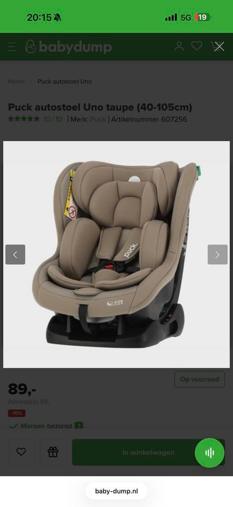 Nieuwe autostoel, Kinderen en Baby's, Autostoeltjes, 9 t/m 18 kg, Zo goed als nieuw, Isofix, Ophalen