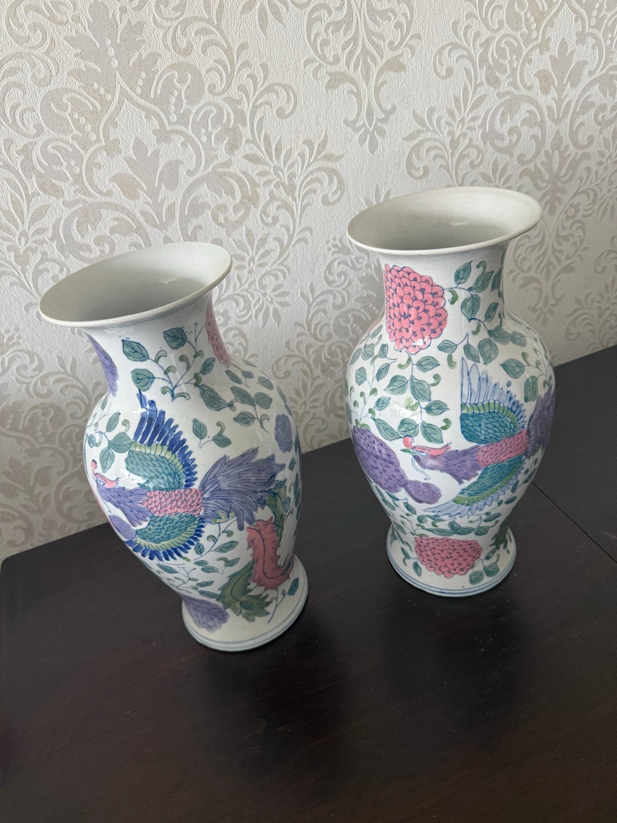 Set van 2 Chinese vazen met draak en feniks decor, Antiek en Kunst, Ophalen