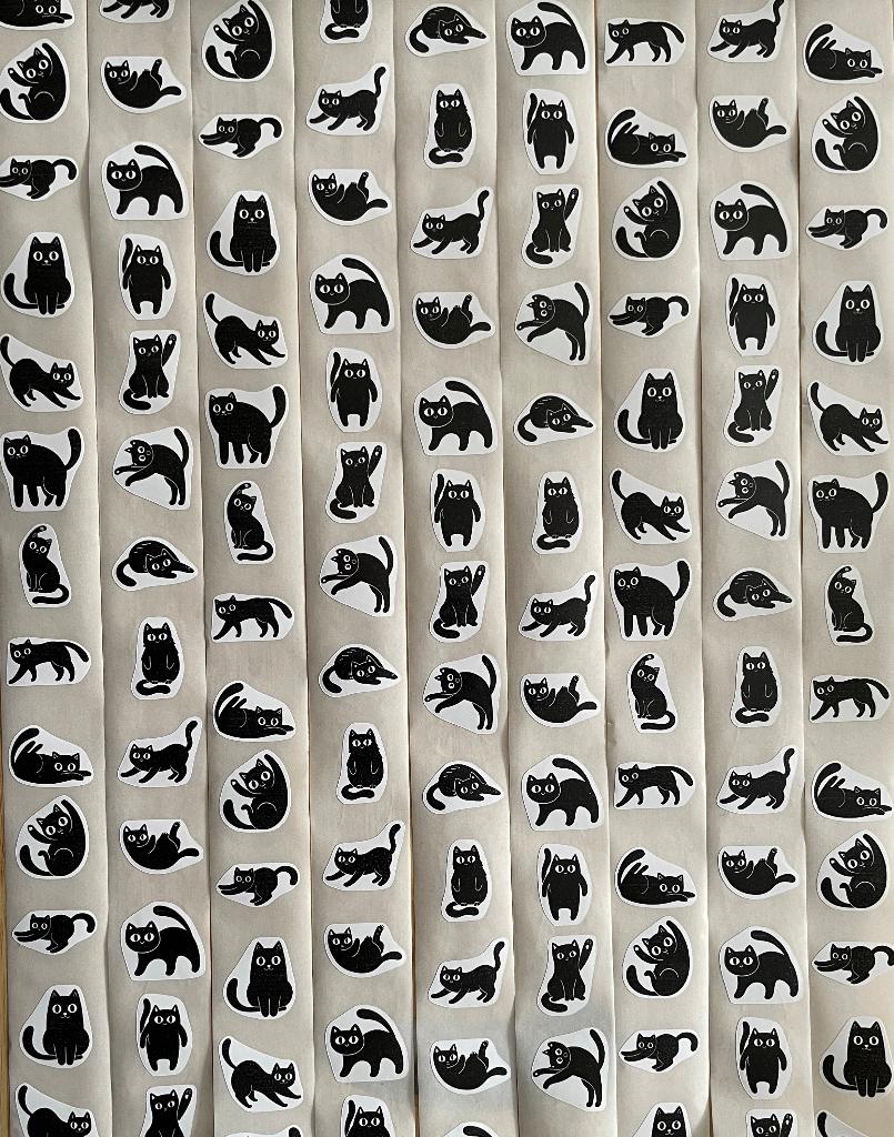 Zwarte katjes katten stickers, Verzenden, Nieuw, Meerdere stickers