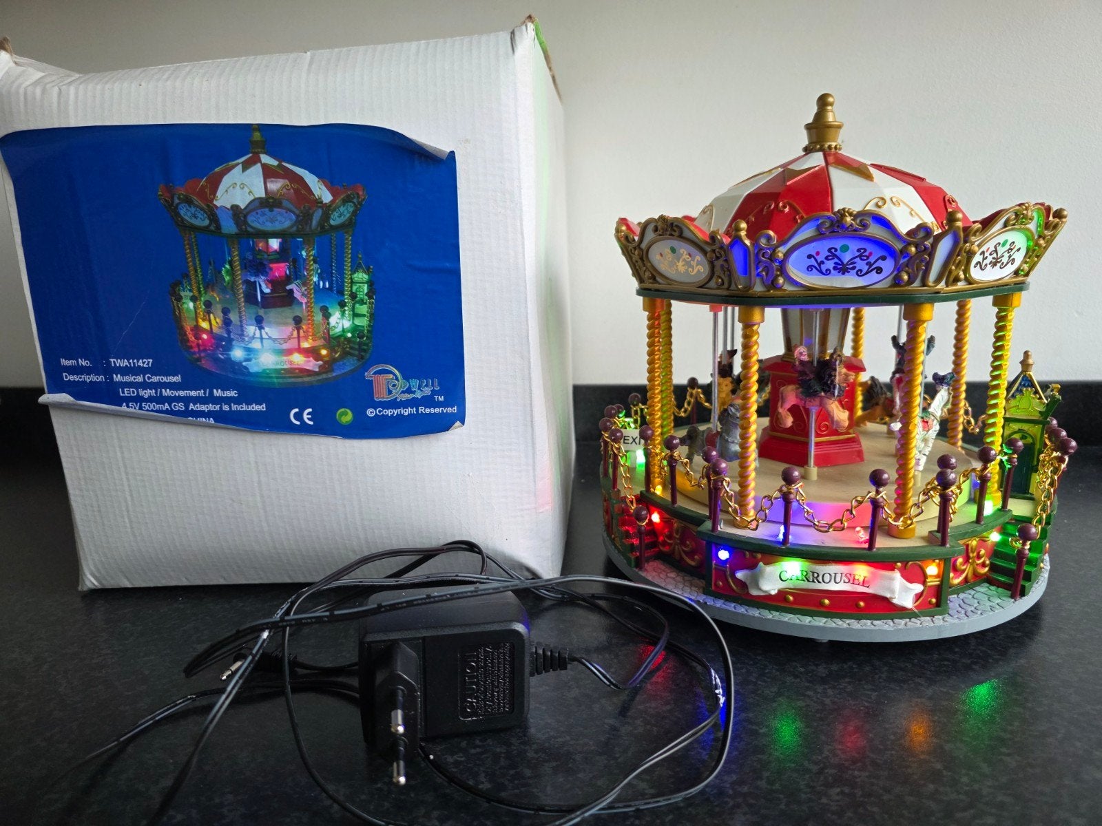 Defect Carousel draaimolen Kerstdorp kermis, Ophalen, Gebruikt