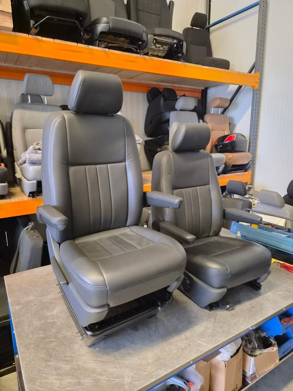 VW TRANSPORTER T5 T6 LEREN BESTUURDER & BIJRIJDERSSTOEL, Ophalen of Verzenden