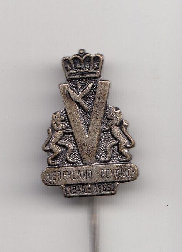 Nederland 20 jaar Vrijheid speldje, Niet vindbaar, Niet vindbaar, Nederland, Embleem of Badge