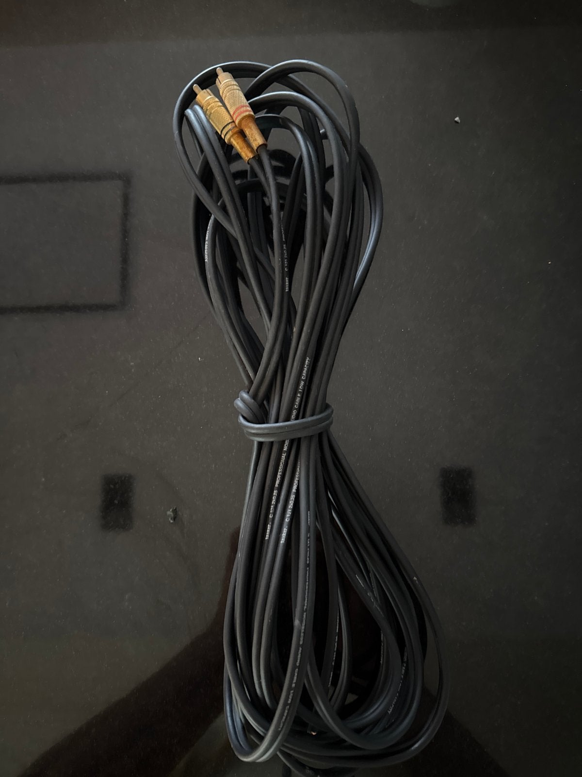 Audio Interlink Kabel - RCA - Zwart - Lang, Ophalen of Verzenden, Gebruikt, 5 tot 10 meter, Interlink-kabel