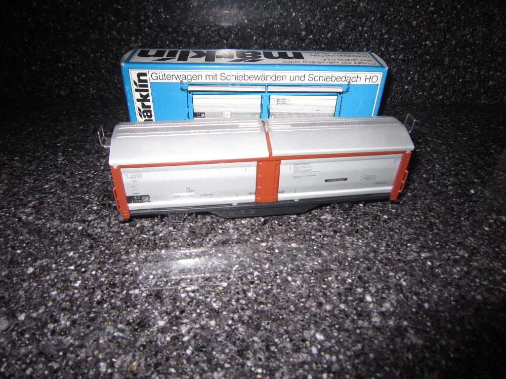 Marklin 4633 goederenwagen met schuifwanden en schuifdak OVP, Hobby en Vrije tijd, Modeltreinen | H0, Wisselstroom, Gebruikt, Wagon