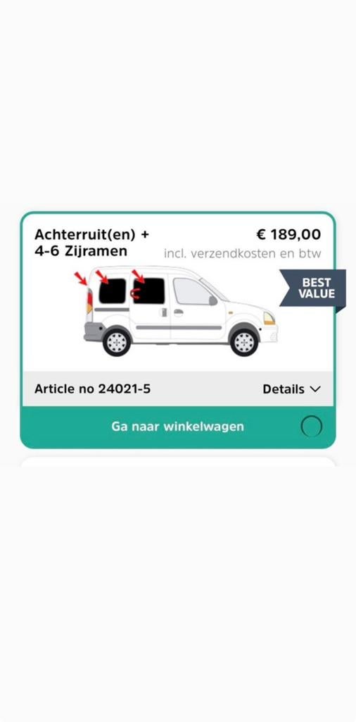 Solarplexius renault kangoo, Auto-onderdelen, Ruiten en Toebehoren, Ophalen of Verzenden, Renault