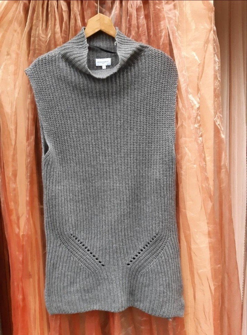 Bianco & Blu grijze cashmere spencer trui overgooier S M L, Bianco & Blu, Nieuw, Ophalen of Verzenden, Maat 36 (S)