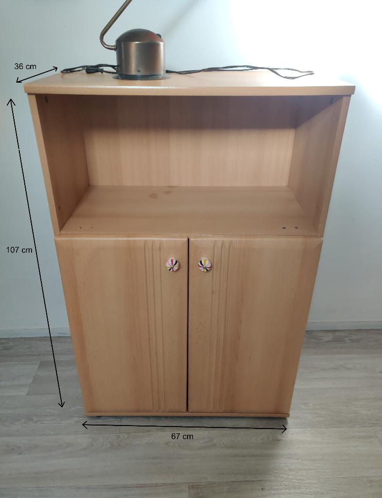 Houten kast met deurtjes houtprint, Ophalen, Gebruikt, 100 tot 150 cm, 50 tot 100 cm